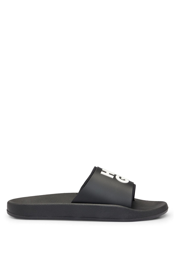 HUGO Herren Nil Slid Slides mit Logo-Riemen Grösse 39 EU Black2, 39 EU Black2