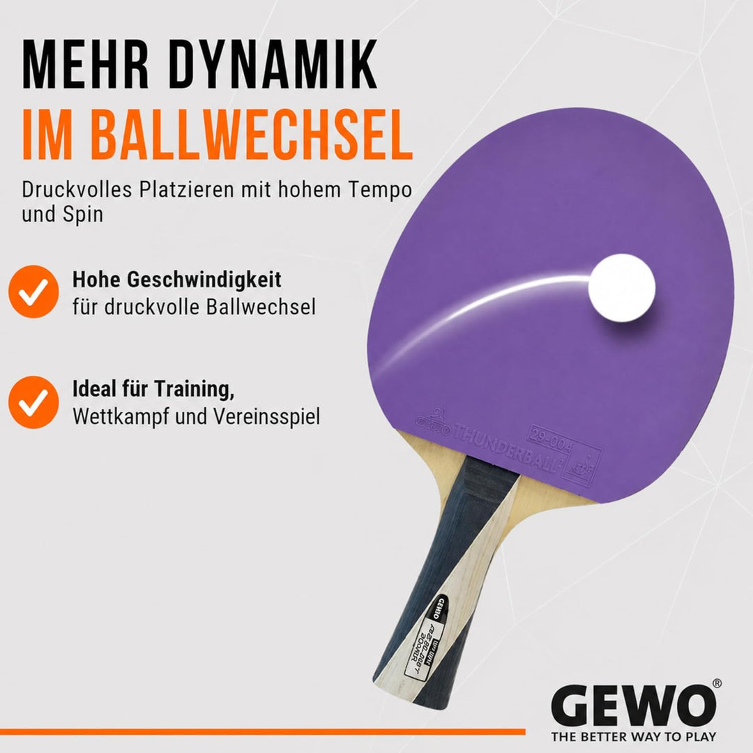 GEWO PS Blast Power Tischtennisschläger - ITTF genehmigter Profi-Tischtennisschläger, Allroundschläg