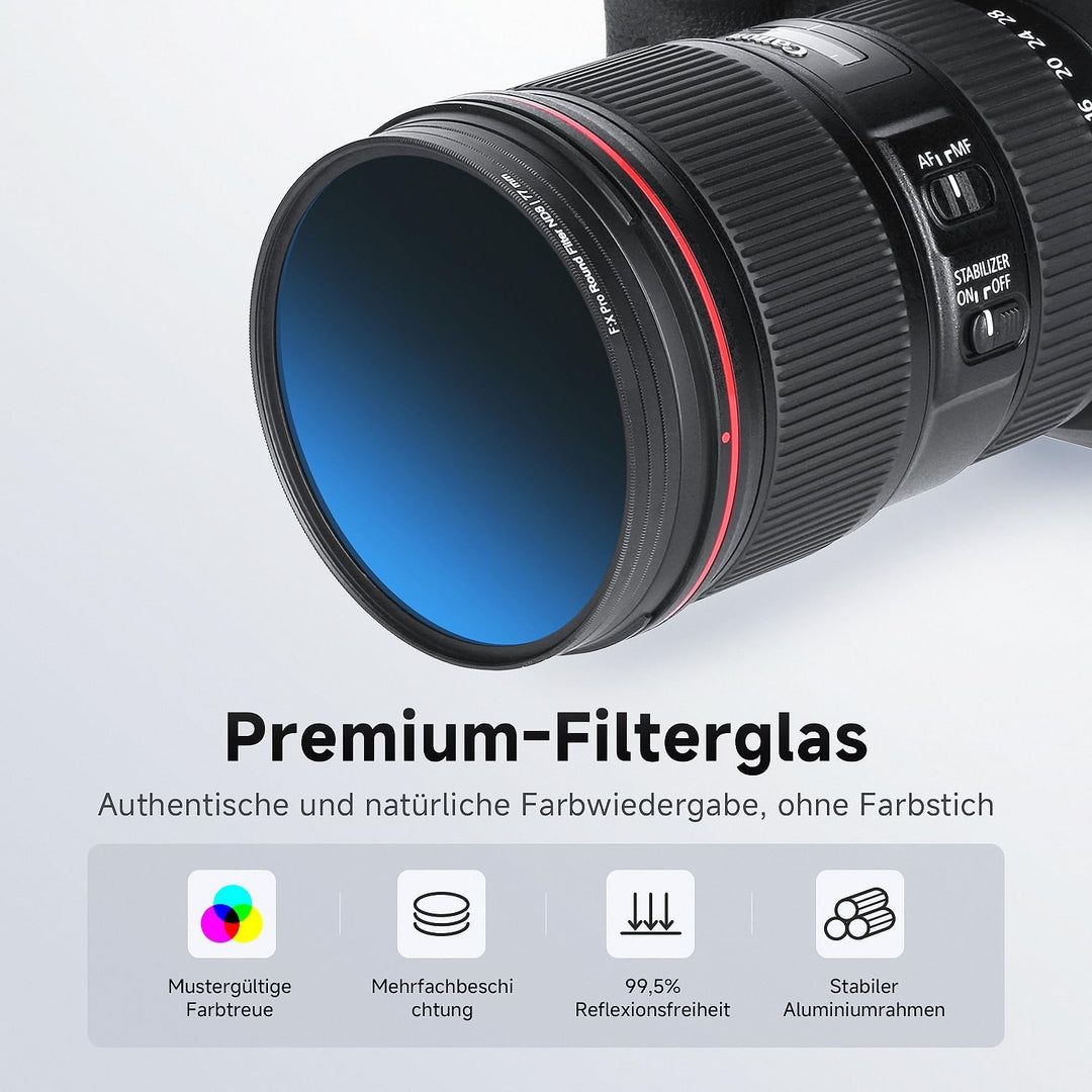 Rollei F:X Pro ND Filterset (ND 8, ND 64, ND1000) Neutraldichtefilter Set mit 3 Graufiltern (52mm),