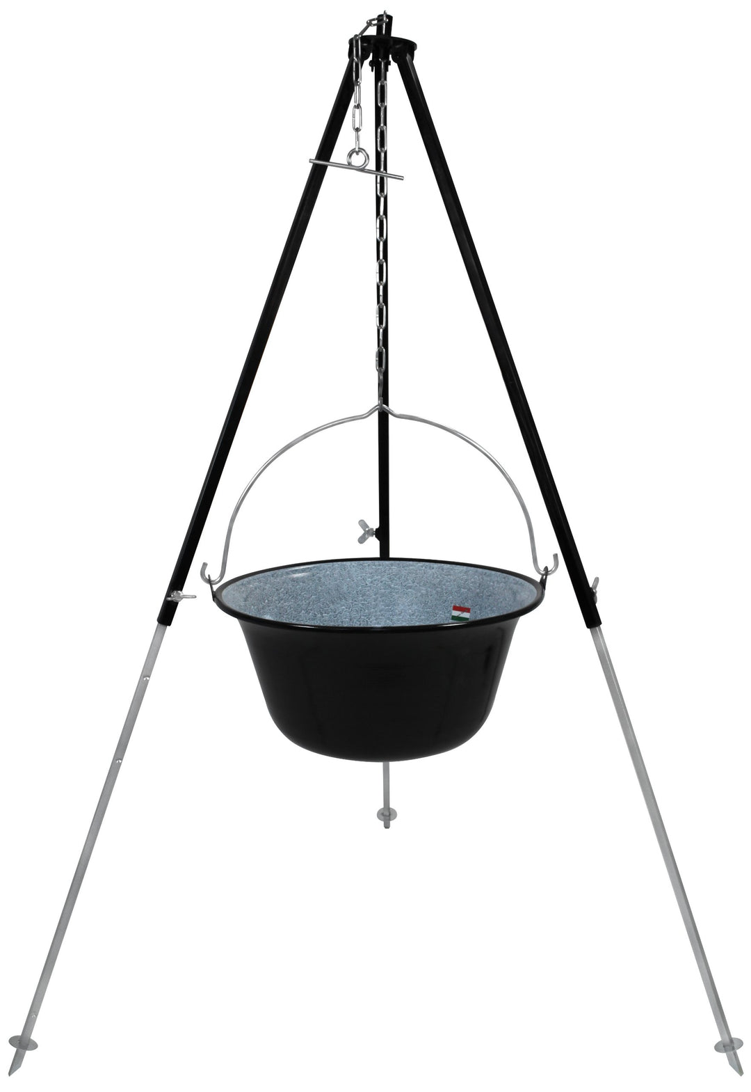 GRILLPLANET Gulaschkessel Emaille 15 Liter mit Dreibein/Suppenkessel Glühweintopf Gulaschtopf Eintop