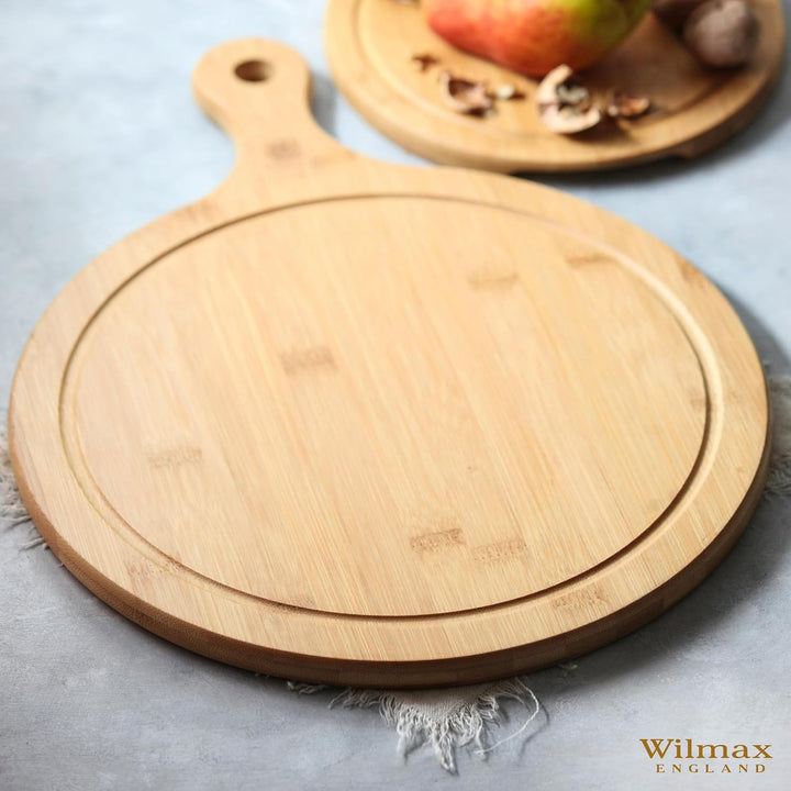 WILMAX | SERVIERBRETT MIT GRIFF 43,5 X 33 CM | Tablett Holz | Bambus Serviertablett | Schneidebrett