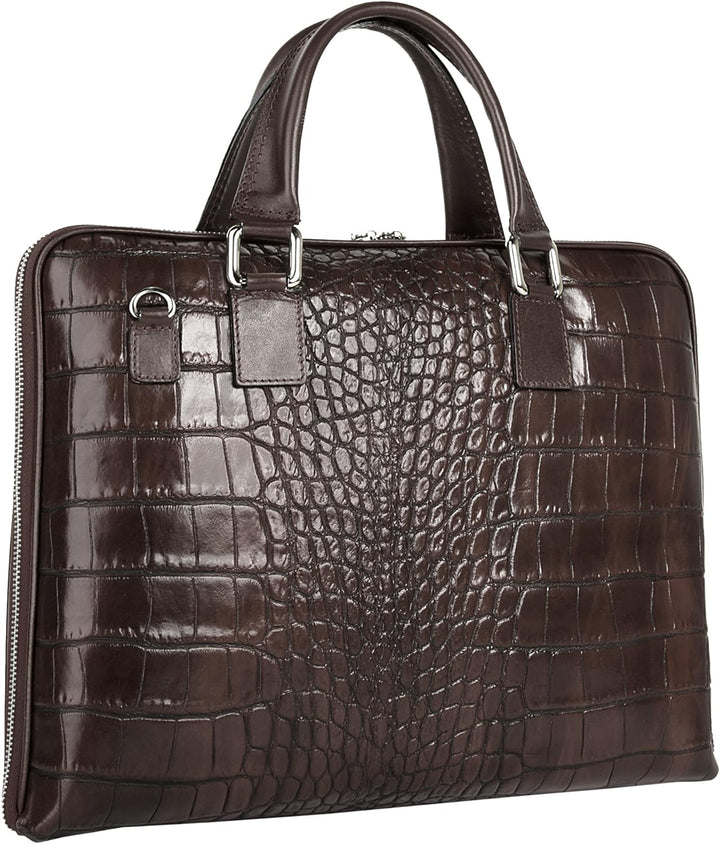 BAGAN Aktentasche echt Leder dunkelbraun Damen - 017742