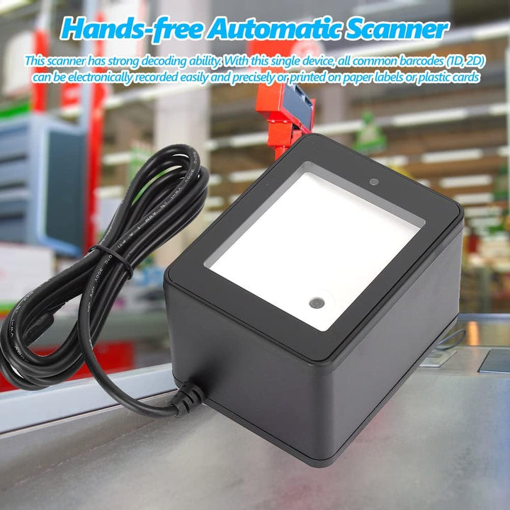 ASHATA Desktop Barcode Scanner, 360° Barcode Scanner, QR Code Scan Plattform, CMOS Supermarket Mobil