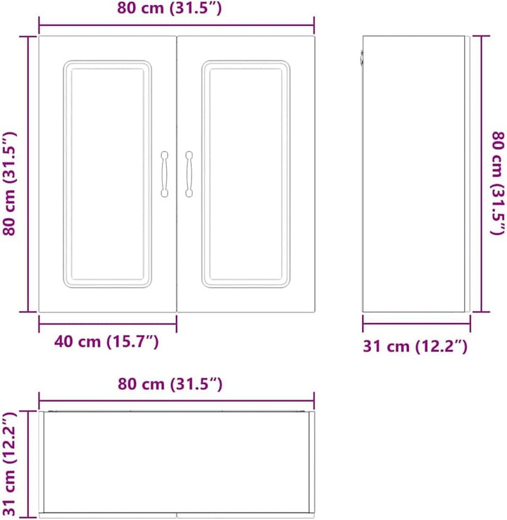 vidaXL Geschirrspülerfront Kalmar Beton Grau 80 x 31 x 80 cm, Eleganter moderner Küchenregal, grosse
