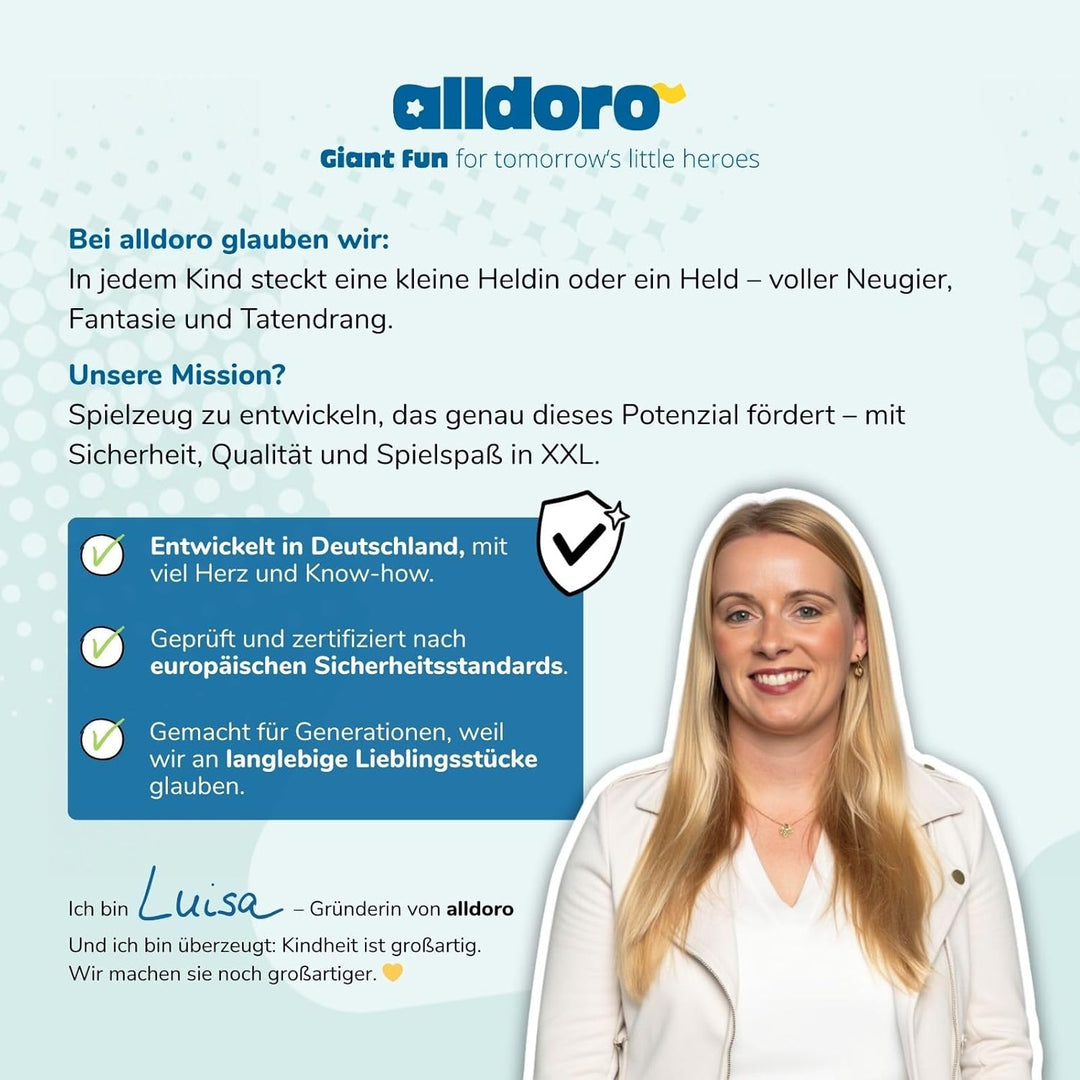 alldoro Rollenspielsets Feuerwehr/Polizei/Bauleiter, Kostüm mit Weste, Kopfbedeckung & Zubehör, inkl