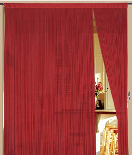 Kaikoon Fadenvorhang Fadenstore Messe B1 schwer entflammbar 150 cm x 300 cm (BxH) rot