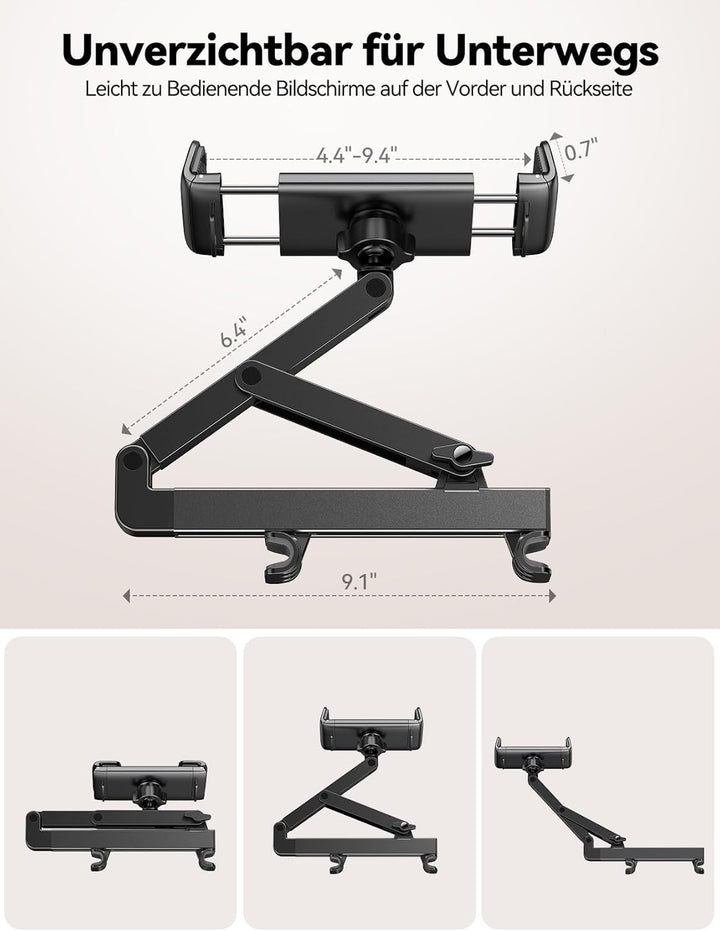 JOYROOM Tablet Halterung Auto [Stabilisierende dreieckige Struktur] iPad Halterung Auto mit Doppelte
