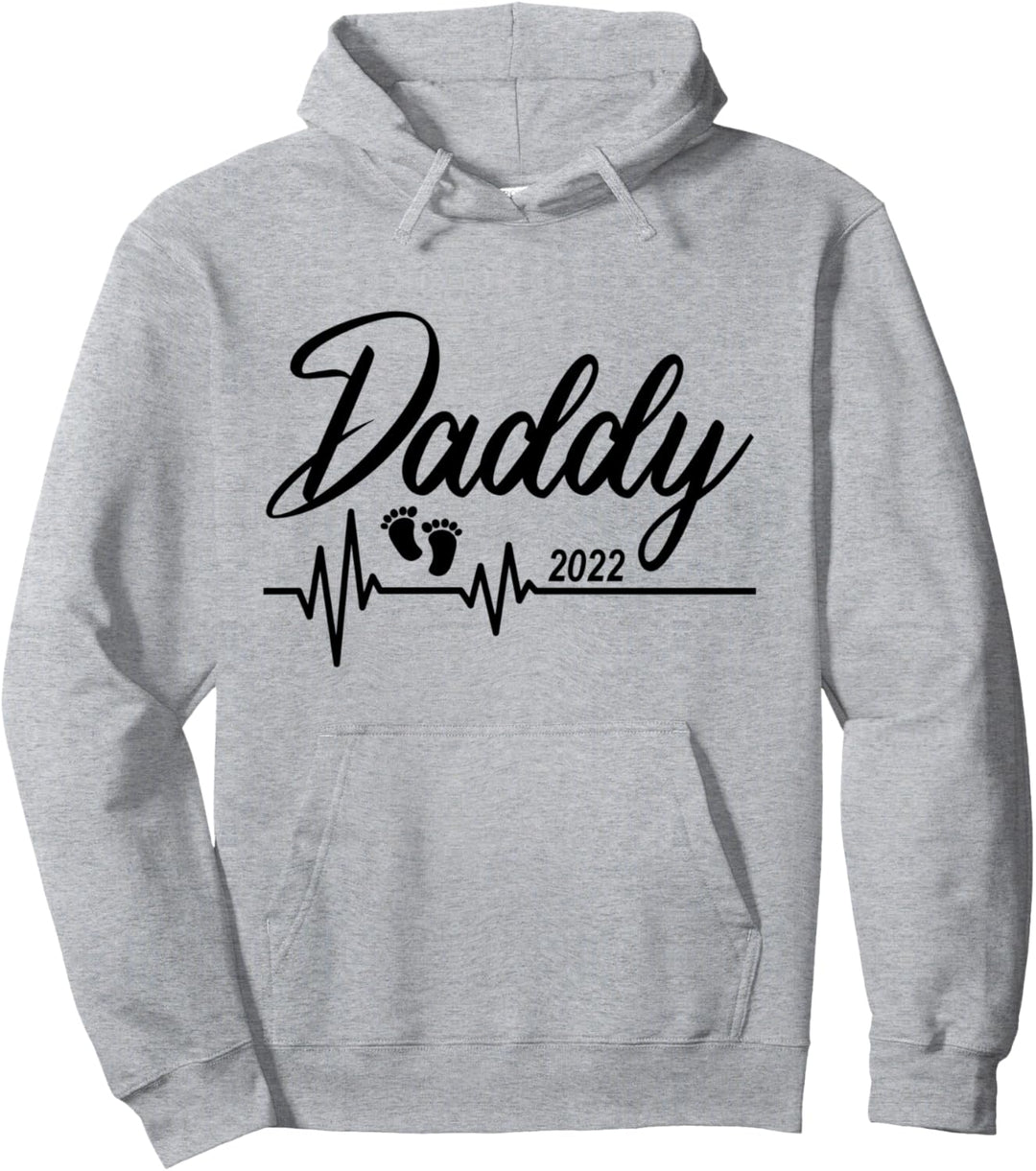 Daddy 2022 Herzschlag Minimalistisch Outfit Vater Papa Baby Pullover Hoodie