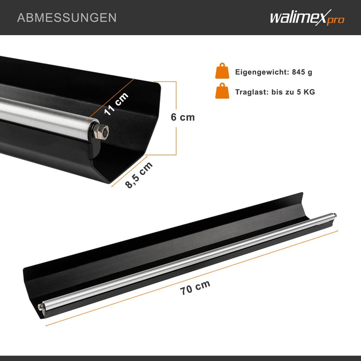 Walimex pro Hintergrund-Halterung für Lampenstative - Flexible Verwendung mit Kartonhintergründen bi
