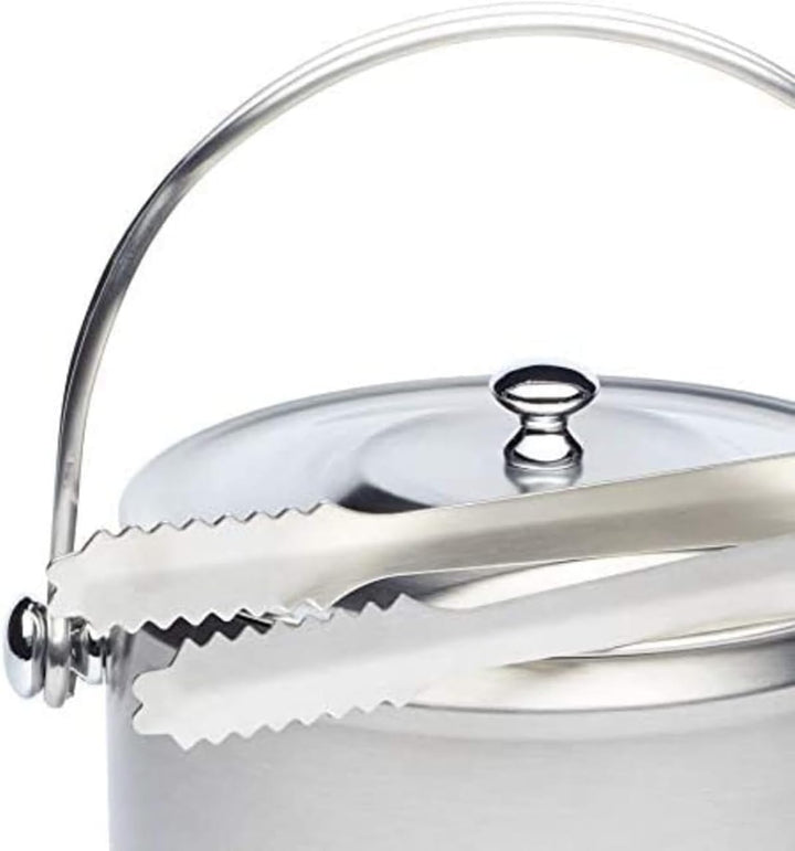 Bar Craft Eiskübel mit Deckel und Eiszange, polierter Edelstahl, Henkel, in Geschenkbox, 1.9 Liter V