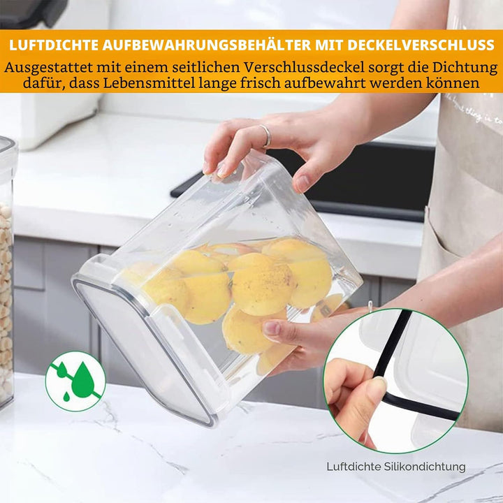 stusgo 18 Stück luftdichte Frischhaltedosen mit Deckel, BPA-frei, transparent, Vorratsbehälter für K