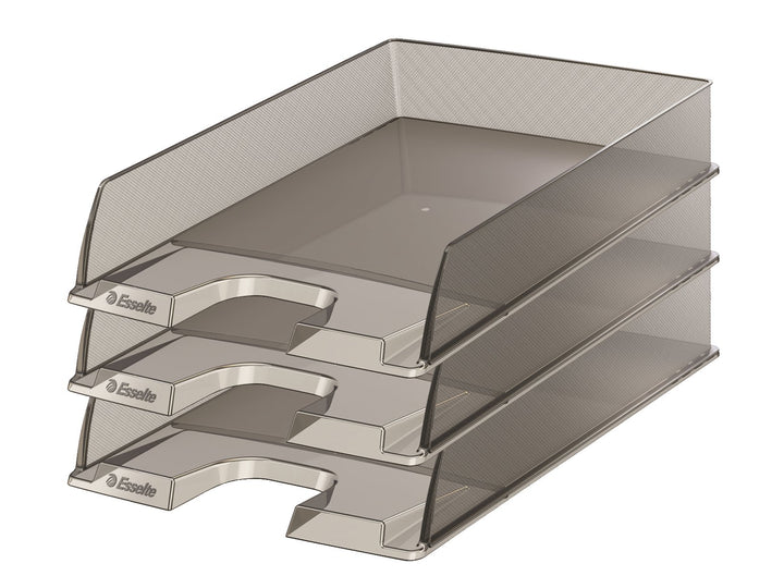 Esselte Briefkorb, A4, 10er Pack, Grau Transparent, Europost, 623604, Grau Transparent