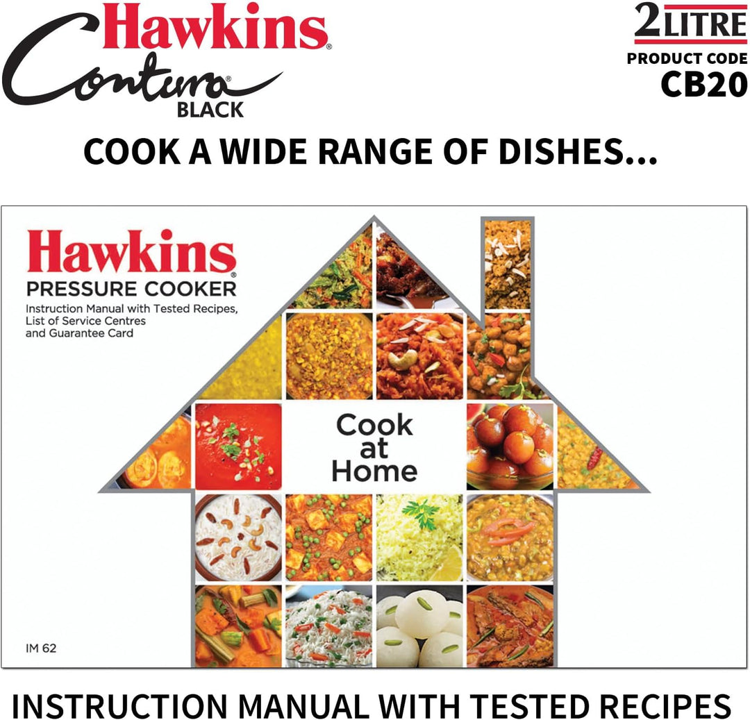 Hawkins CB20 Schnellkochtopf harteloxiert, 2 Liter, Contura Schwarz 2-Liter, 2-Liter