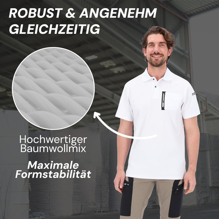 PUMA Workwear Advanced – Poloshirt Herren Kurzarm – Arbeitsshirt mit Brusttasche und Utility Fach an
