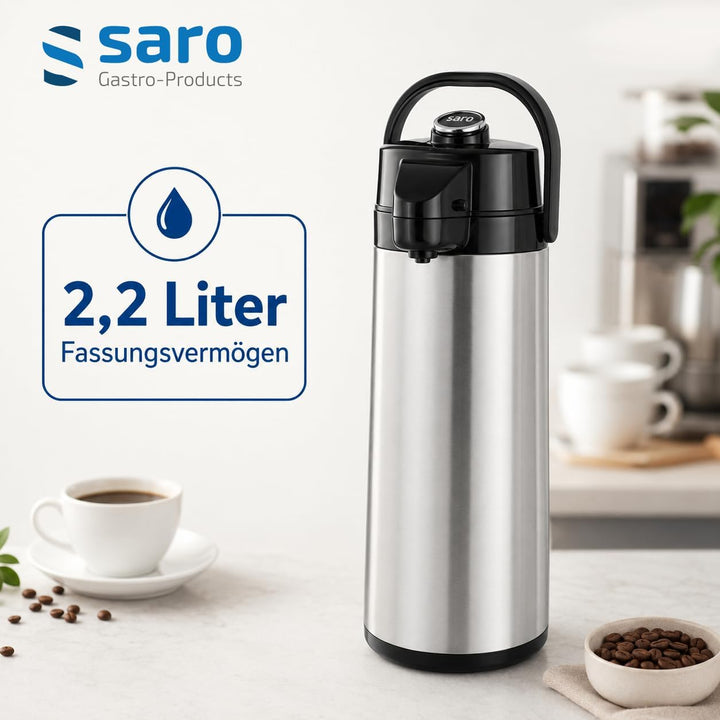 Saro 317-2076 Isolierpumpkanne S/S, 2,2 L Single, Single