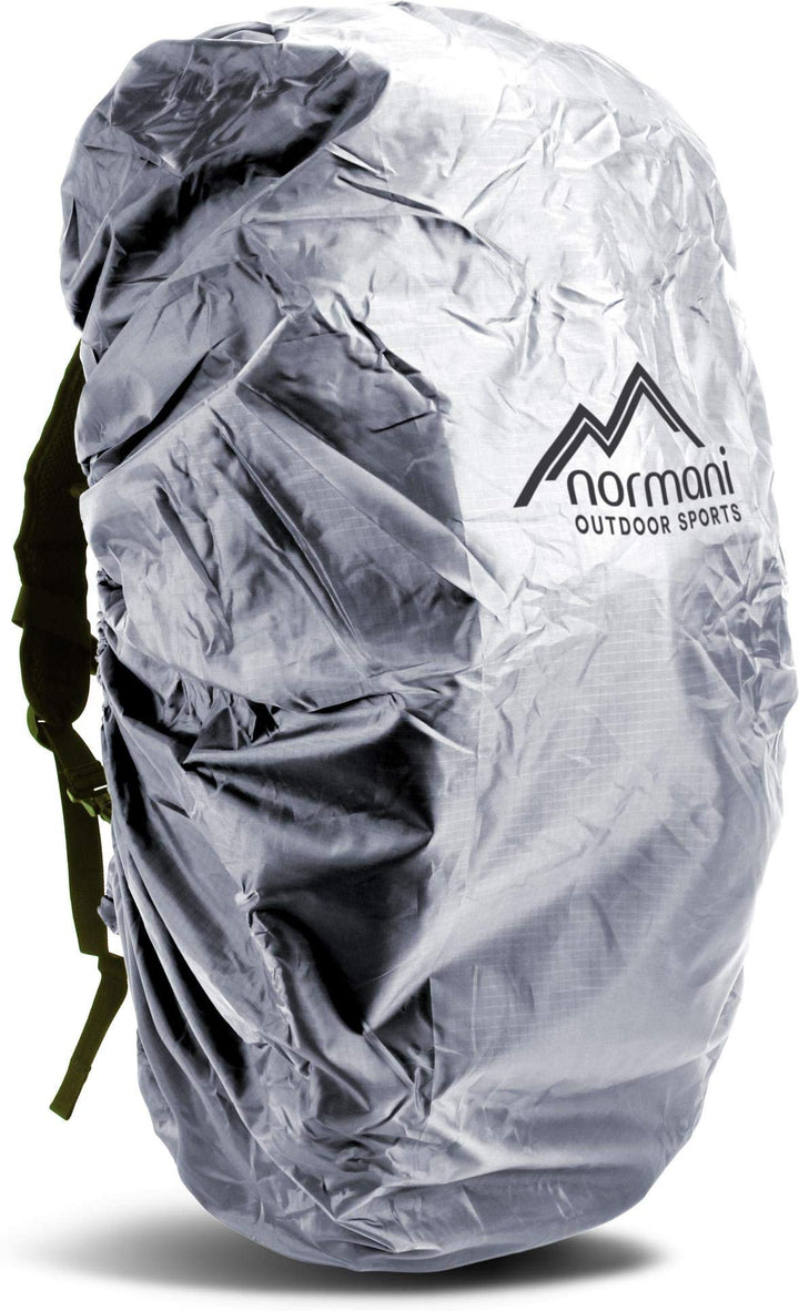 normani Wasserdichter Rucksacküberzug 6000 mm KOMPLETT Reflektierender Raincover Regenhülle Silber R