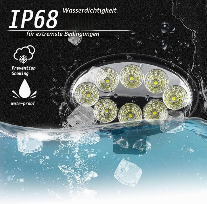 WELLIT 6x 24w Oval Led Arbeitsscheinwerfer Scheinwerfer Offroad 12V24V Fluchtlicht Arbeitslicht IP68