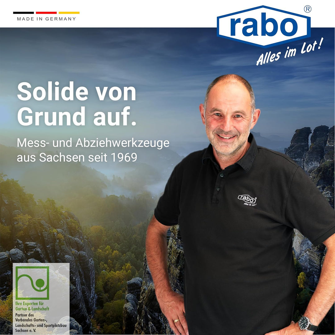 rabo stufenlos verstellbare Abziehschiene, natur eloxiert, Horizontallibelle(n), justierbar, mit 2 v