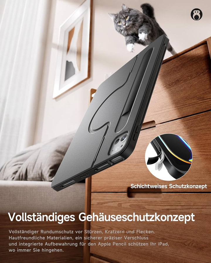 HOU Combo hülle mit Tastatur drehbar für ipad 9 Generation 10,2 Zoll & 8. Gen & 7. Gen Multi-Touch T