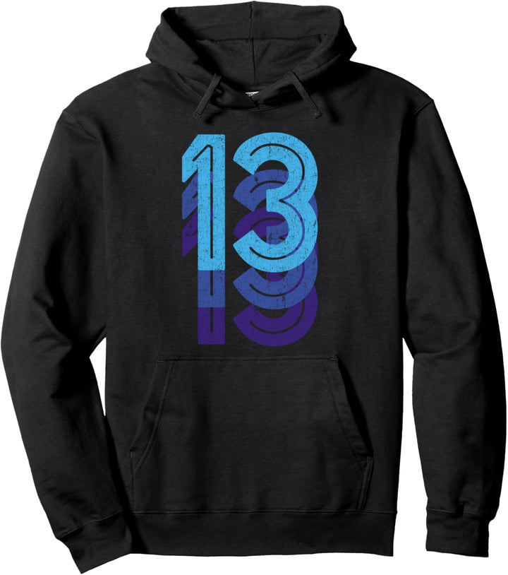 13 Glückszahl 13. Geburtstag Alter Sport Team Pullover Hoodie