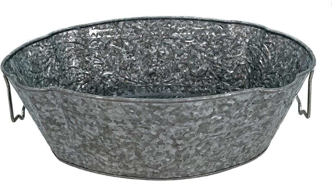 DARO DEKO Metall Pflanzschale verzinkt - 2er Set - Zinkwanne, 2er Set