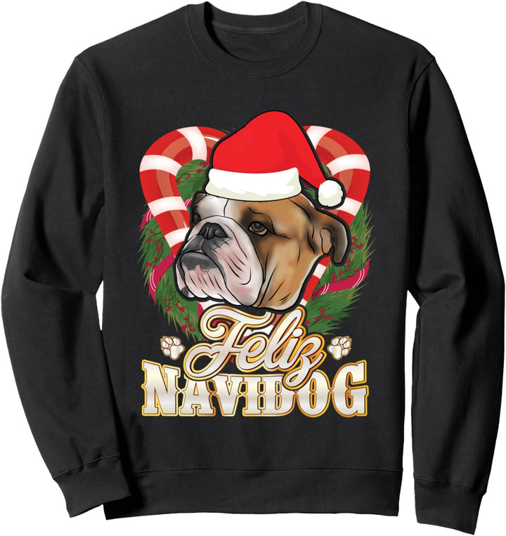 Feliz Navidog Englische Bulldogge Weihnachtsmann Weihnachten Sweatshirt