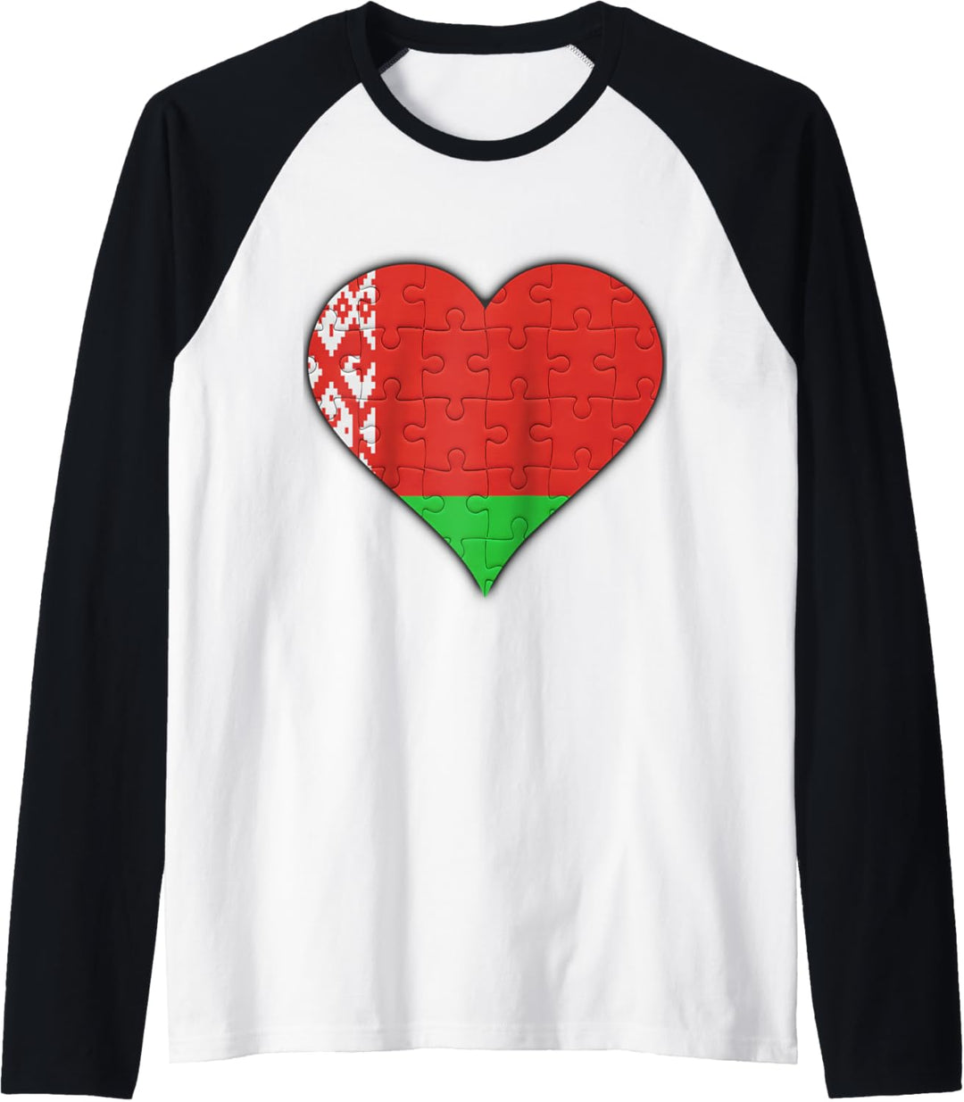 Weissrussland Weissrussische Flagge Herz Raglan