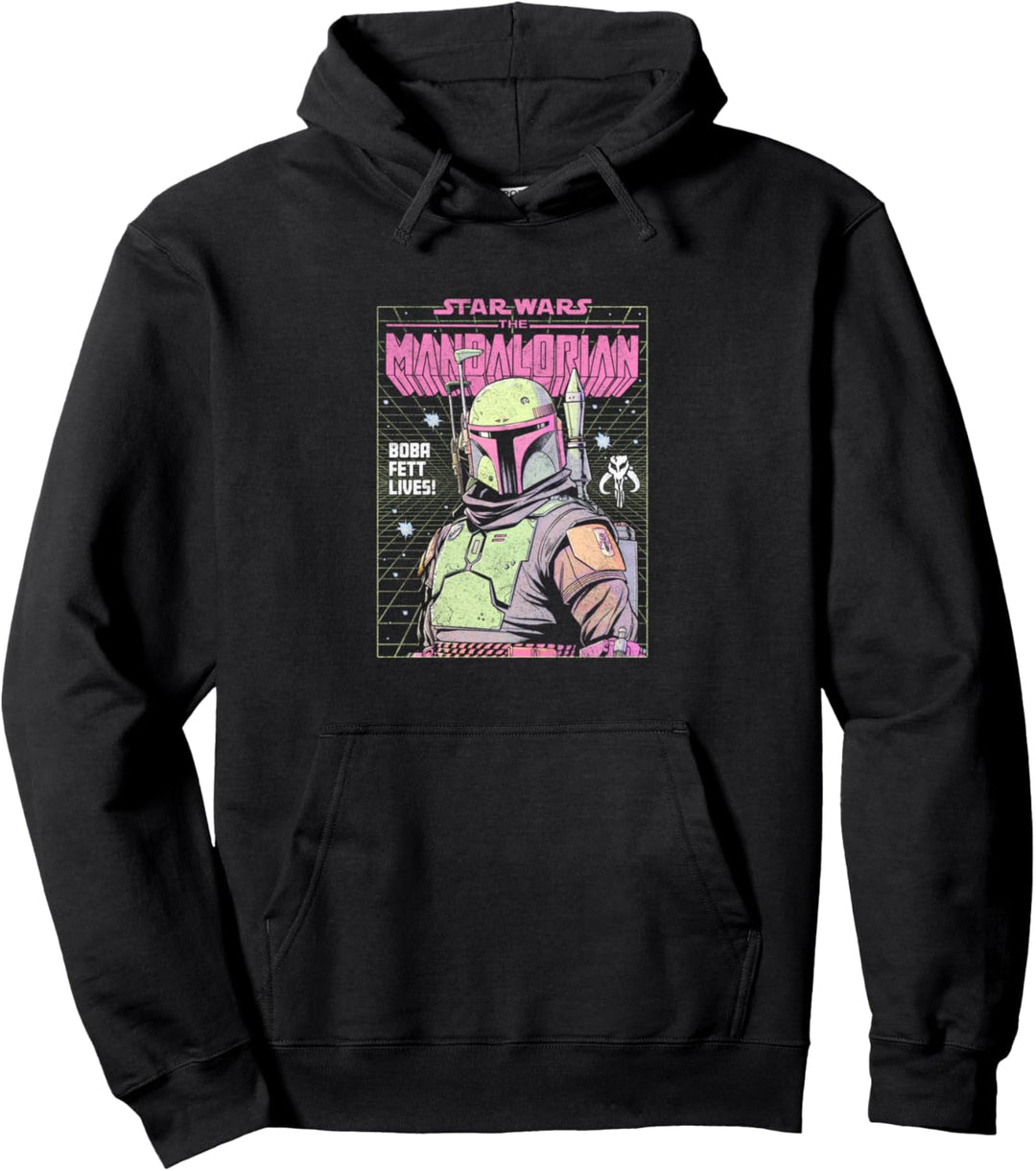 Star Wars: The Mandalorian Boba Fett Neon Grid Logo Pullover Hoodie