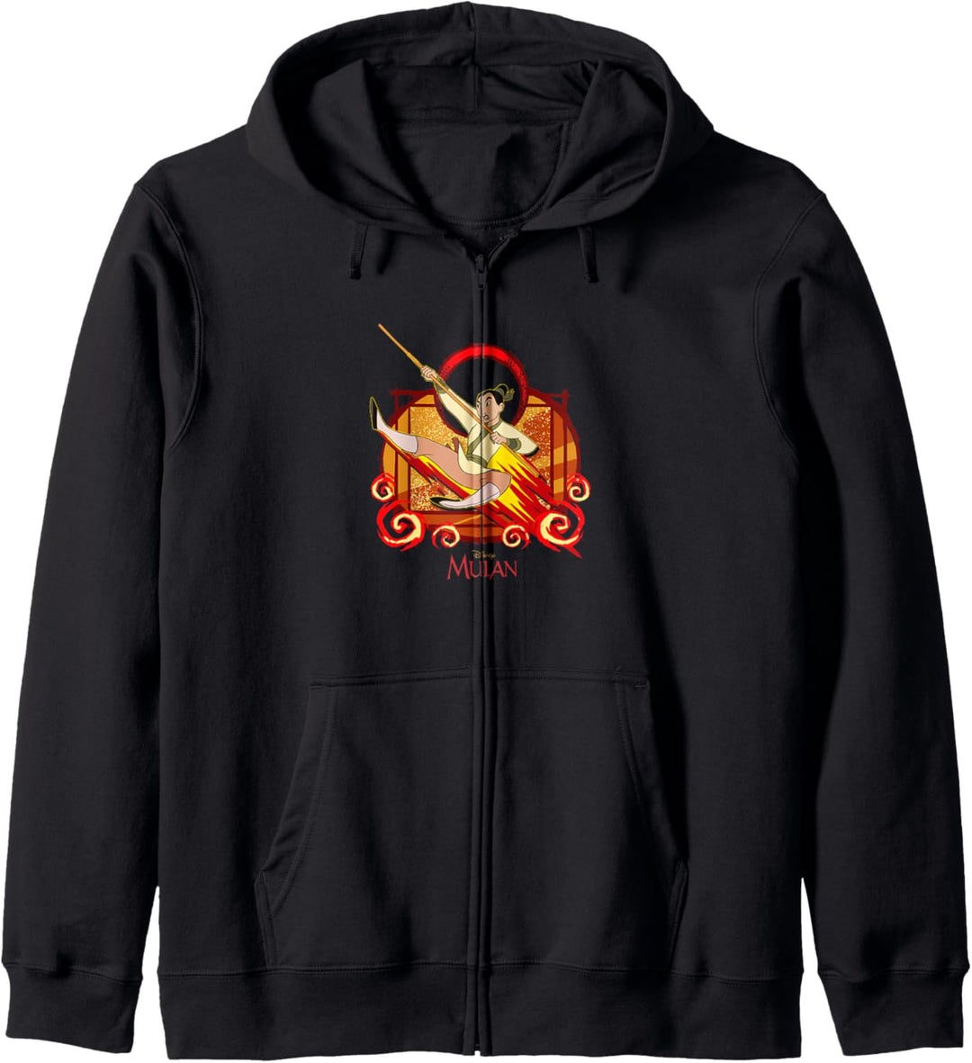 Disney Mulan Jumping With Bo Staff Flames Kapuzenjacke