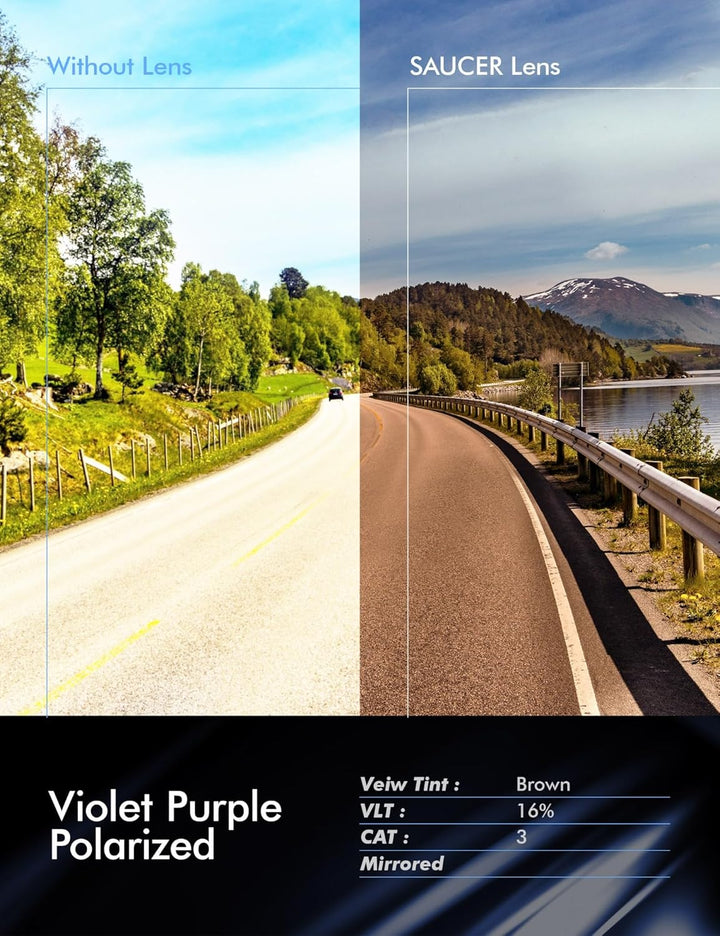 Saucer Premium-Ersatzgläser und Gummi-Kits für Oakley Half Jacket 2.0 XL High Defense - Violet Purpl