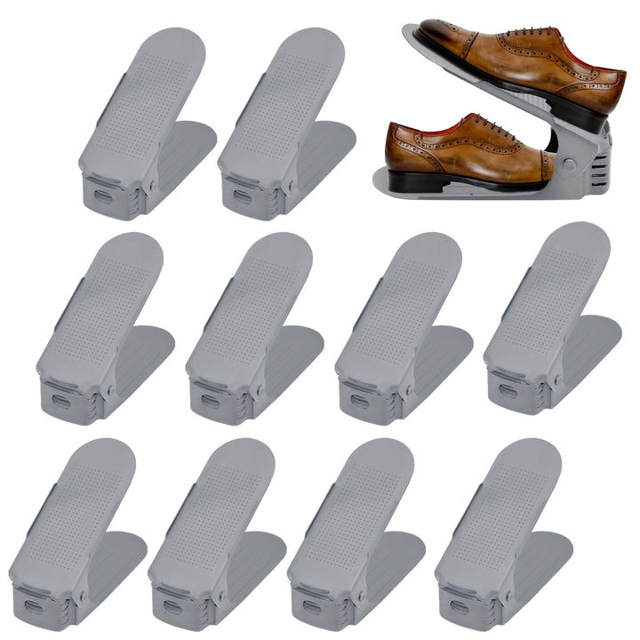 YRHome 20 Stück Einstellbare Schuhregale Schuhorganizer Schuh Organisierer aus PP-Material, 3 höhenv