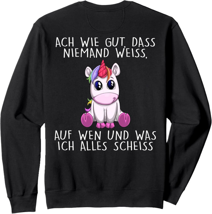 ach wie gut dass niemand weiss auf wen und was ich alles Sweatshirt