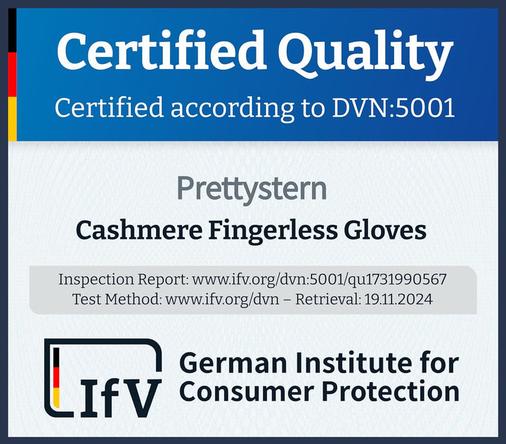 Prettystern Damen Herren Kaschmir-Wolle Halbfinger kurzfinger-handschuhe Handschuhe Handstulpen für