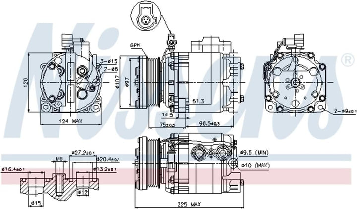 NISSENS 89354 Kompressor, Klimaanlage