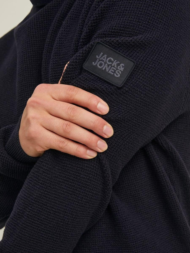 JACK & JONES Herren Jcoclassic Waffle Knit Roll Neck Sn Pullover Sweater XL Schwarz, XL Schwarz