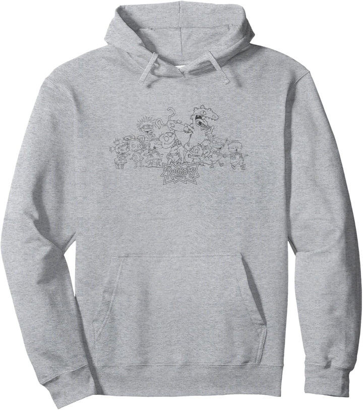 Rugrats Group Shot Logo Outline Pullover Hoodie