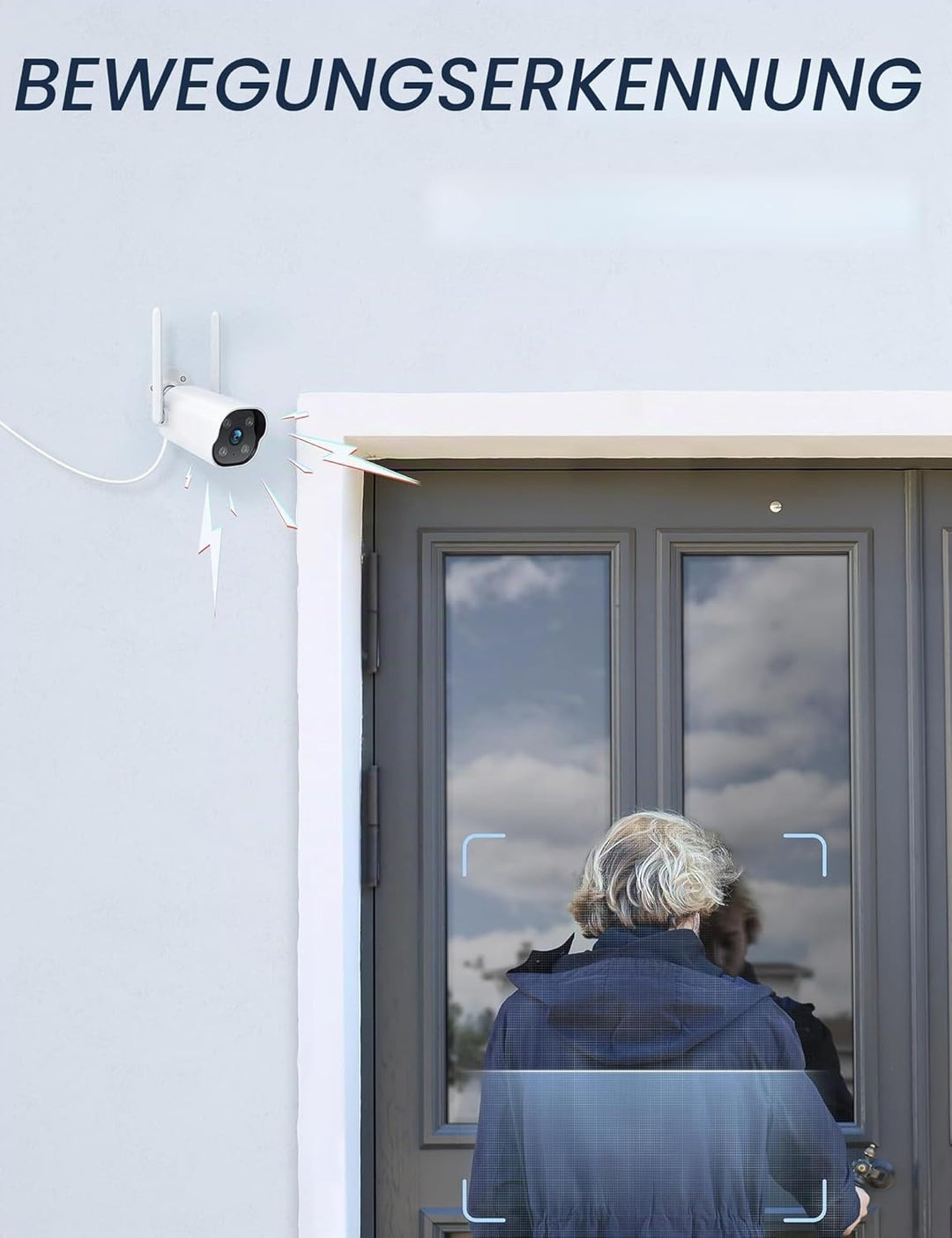 GNCC 2er-Pack WLAN-Überwachungskameras, kabelgebundene 2K-Aussenkameras, Nachtsicht, IP65 wasserdich