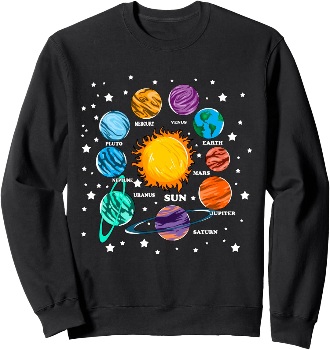 Astronomie Kinder Sonnensystem Planeten Sonne Universum Sweatshirt