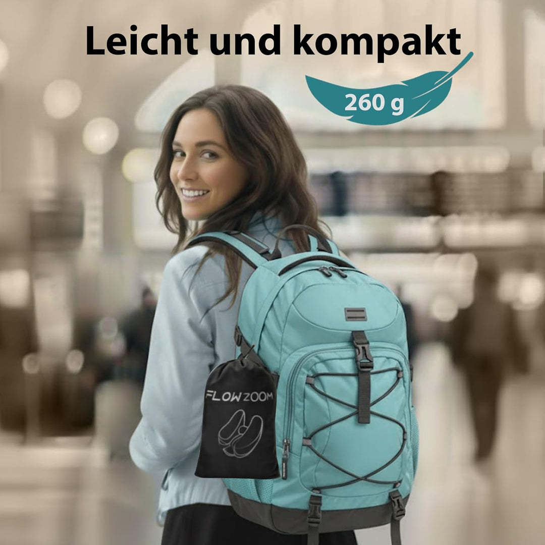 FLOWZOOM Air Nackenkissen Flugzeug in H-Design, Reisekissen für 5 Schlafpositionen, schnell aufblasb
