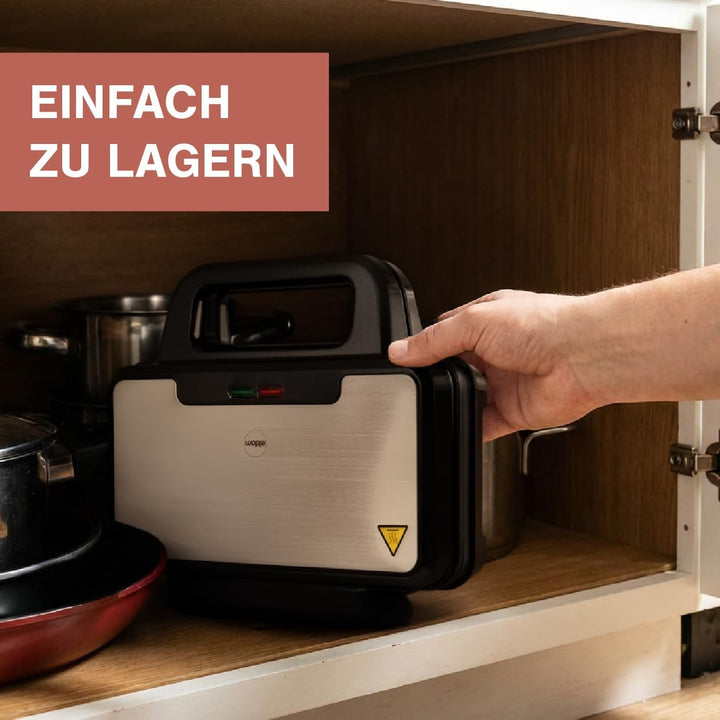 Sandwichmaker 900W, Sandwich Toaster mit Extra grossen Antihaftplatten 268×145 mm, Toastmaker für 2