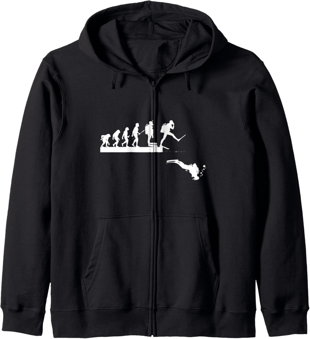 Taucher Evolution Taucher Taucher Tauchlehrer Evolution Tauchen Kapuzenjacke
