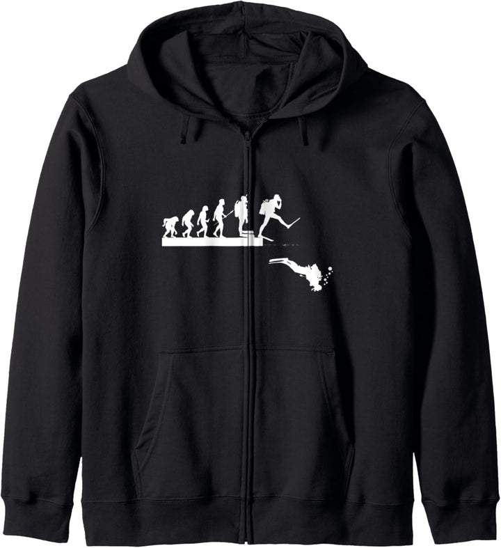 Taucher Evolution Taucher Taucher Tauchlehrer Evolution Tauchen Kapuzenjacke