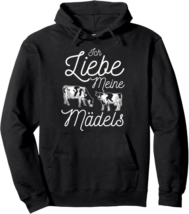 Ich liebe meine Mädels Bauernhof Tiere Kuh Pullover Hoodie