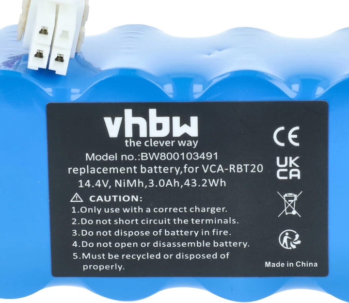 vhbw 1x Akku Ersatz für Samsung DJ96-00113A für Home Cleaner Heimroboter (3000 mAh, 14,4 V, NiMH)