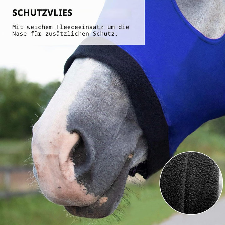 Harrison Howard Mähnenschutz Sleezy Kapuze für Pferde mit Reissverschluss Large (Full) Champion Blue