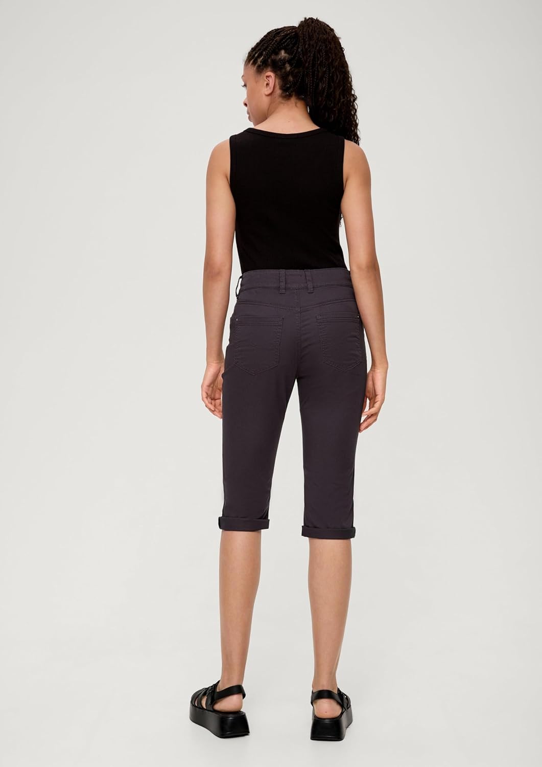 s.Oliver Damen Capri, Slim Fit 32 Grau, 32 Grau