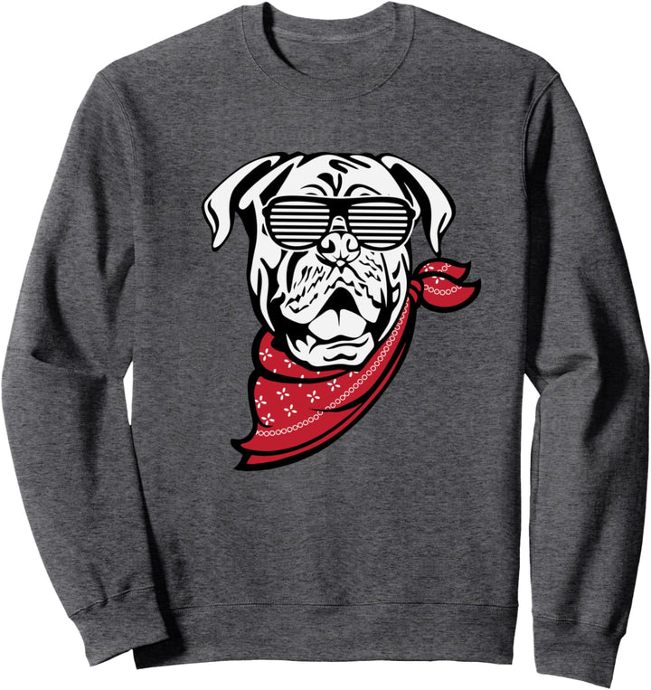 Dogue de Bordeaux Dog Hound Silhouette Sunglasses Sweatshirt