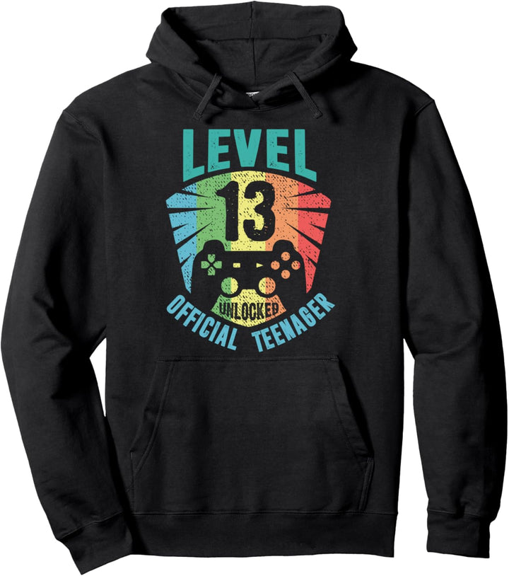 Offiziell Teenager 13. Geburtstag Geschenk Level 13 Unlocked Pullover Hoodie
