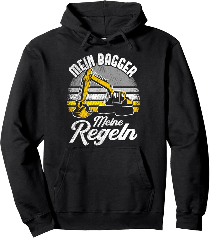 Bagger Fahrer Geschenk Baggern Bau Spruch Strassenbau Tiefbau Pullover Hoodie