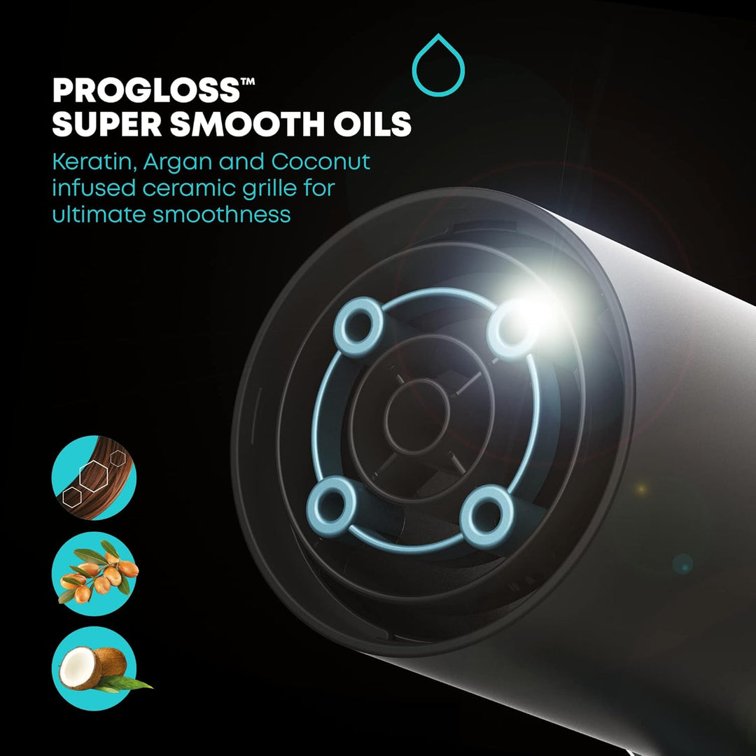 REVAMP Progloss Haartrockner Ionen 2300W - Leichter, tragbarer Föhn mit Glättungsdüse und Volumenauf